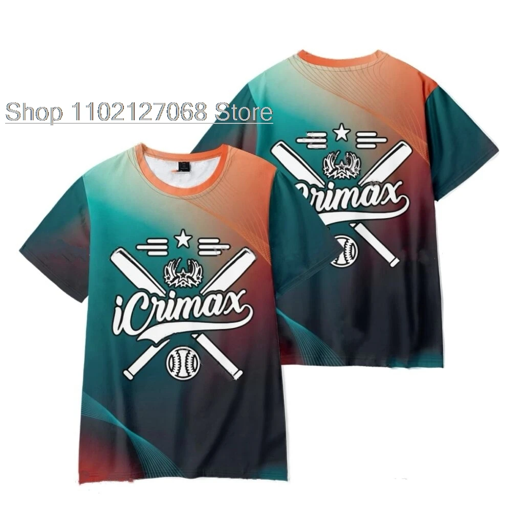 2024 New in Icrimax T shirt Boys girls kids Burgerpommes Short sleeved Gradient color Tees Children Clothes