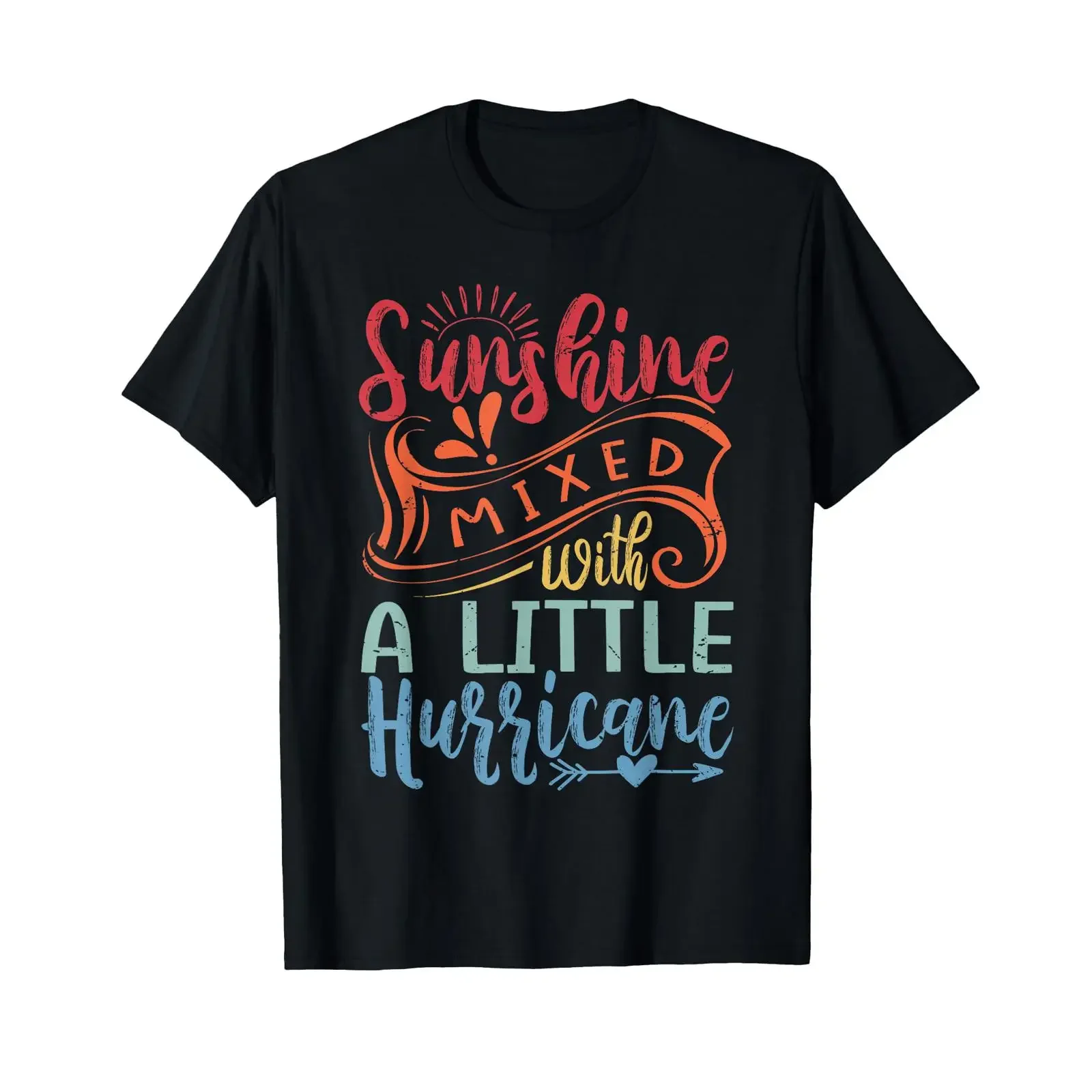 Sunshine Mixed With A Little Hurricane T Shirt black vintage Washed streetwear designer clothes Unisex Soft Stylish Stretched