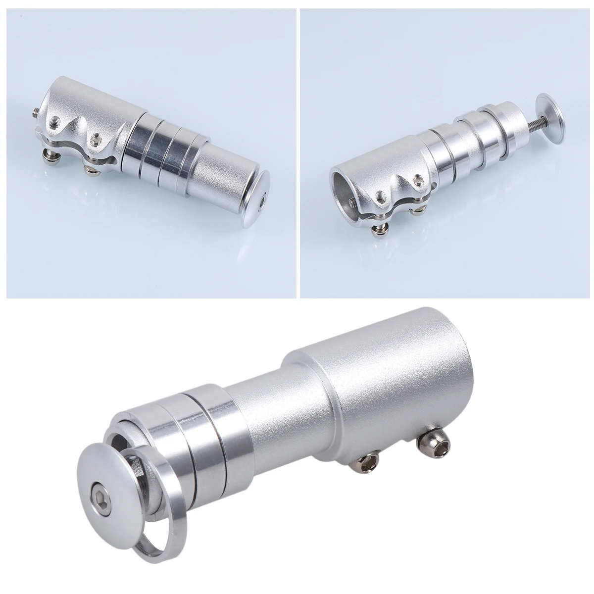 

12 CM Cycle Stem Riser Front Fork Head Tube Bicycle Headset Spacers Silver Handlebar