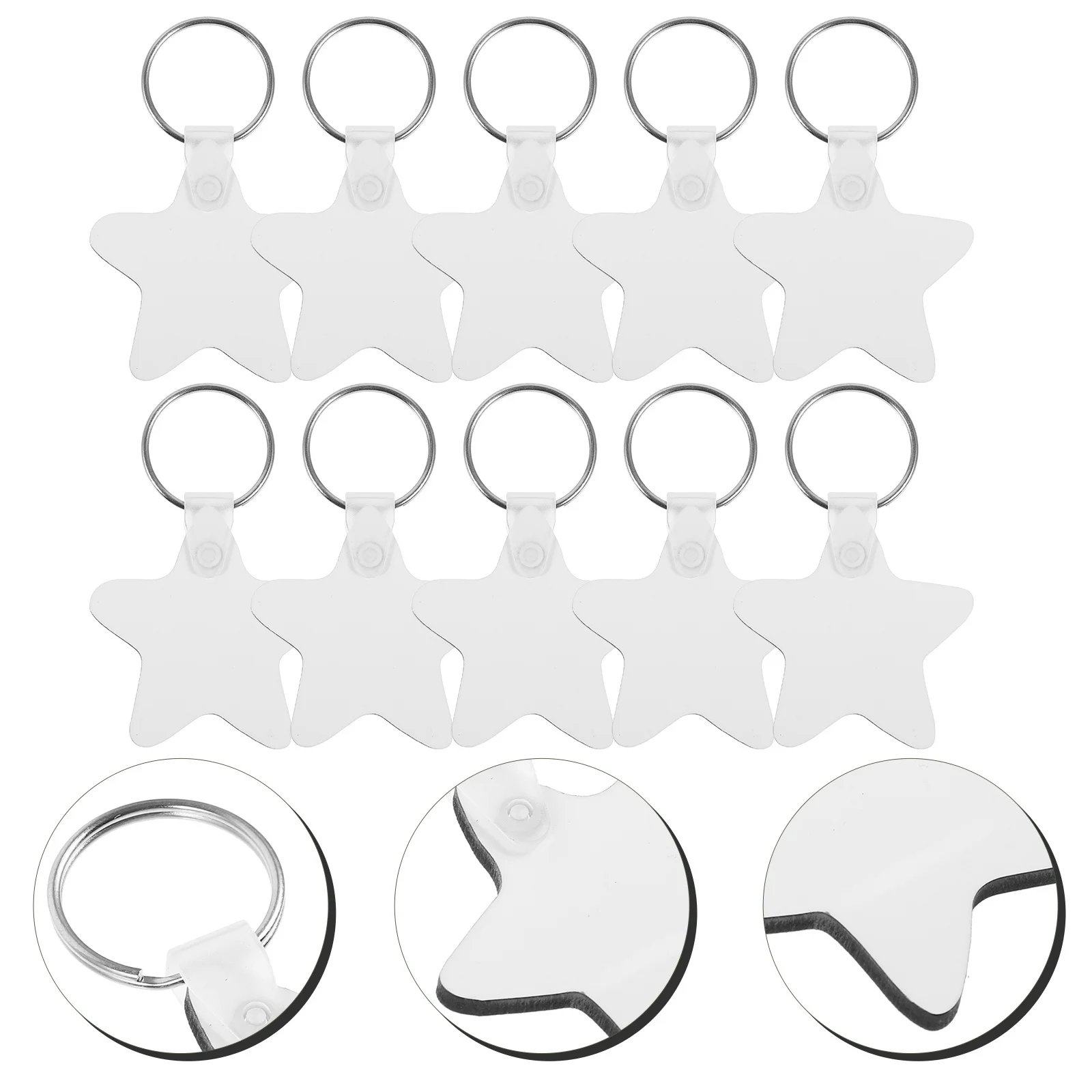 10Pcs Sublimation Keychain Blanks DIY Craft Supplies Printable Tags for Gifts Custom Jewelry Making Handmade Personalized Items