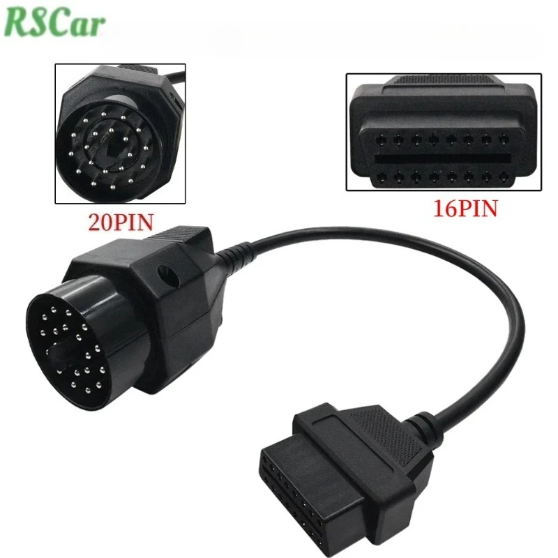 

Top Quality for BMW 20pin To OBD2 16pin Connector Cable OBD OBD2 Adapter Cable for BMW E36 E39 X5 Z3 Scan Tool Cable