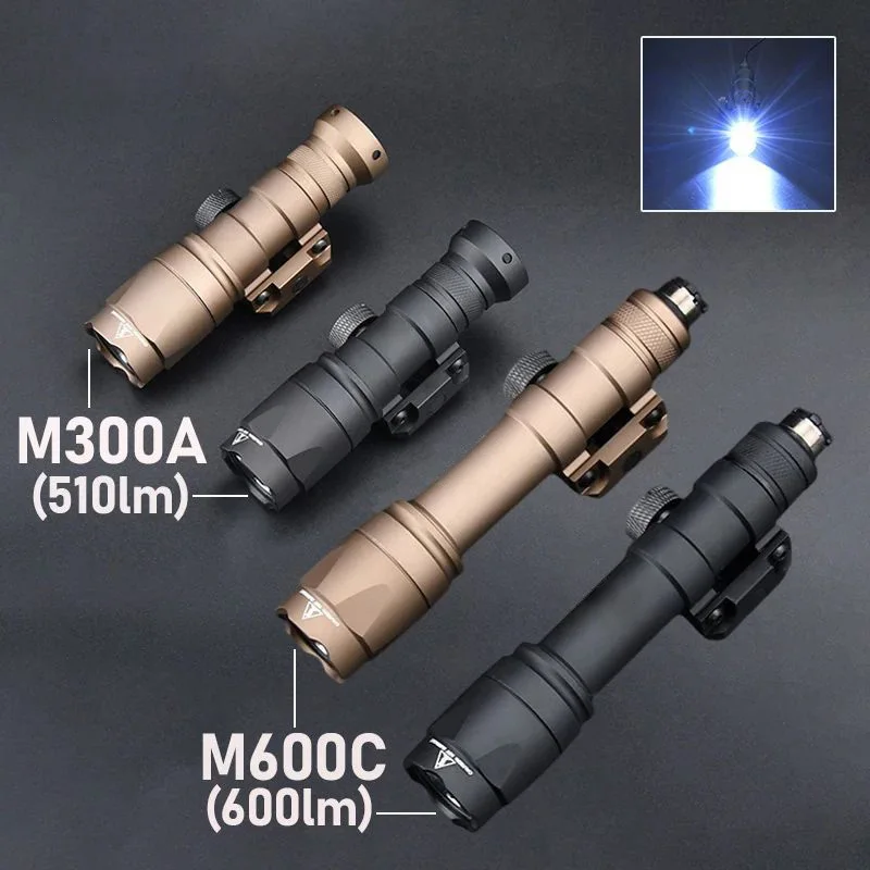 Airsoft Surefire M600C M600 M300 Tactical Scout Light LED Flashlight AR15 Rifle Hunting Spotlight SF M300A Lamp