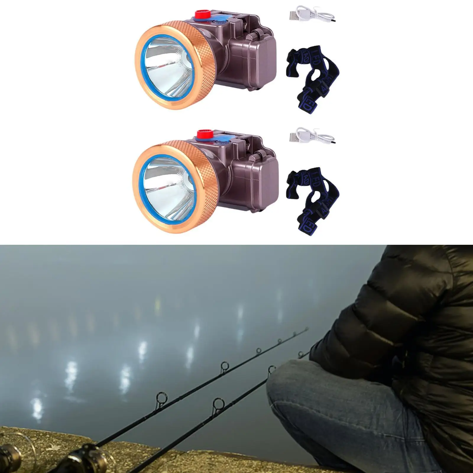 Rechargeable Flashlight for Cycling, Night Fishing, Running,