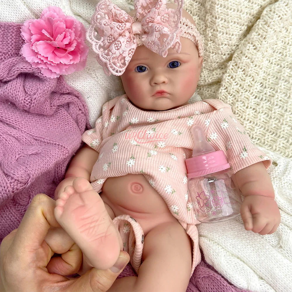 Bocca aperta 18 "fatta a mano in silicone rinato bambina ponderata 6 libbre paffuta 3D dipinta bambola appena nata per regali di compleanno per artisti spagnoli