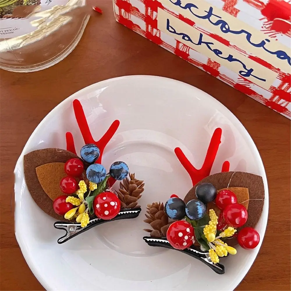 1 pair Bowknot Christmas Hairpin Sequin Santa Claus Children Deer Antler Hair Clip Snowflake Bear Christmas Hat Headabnd