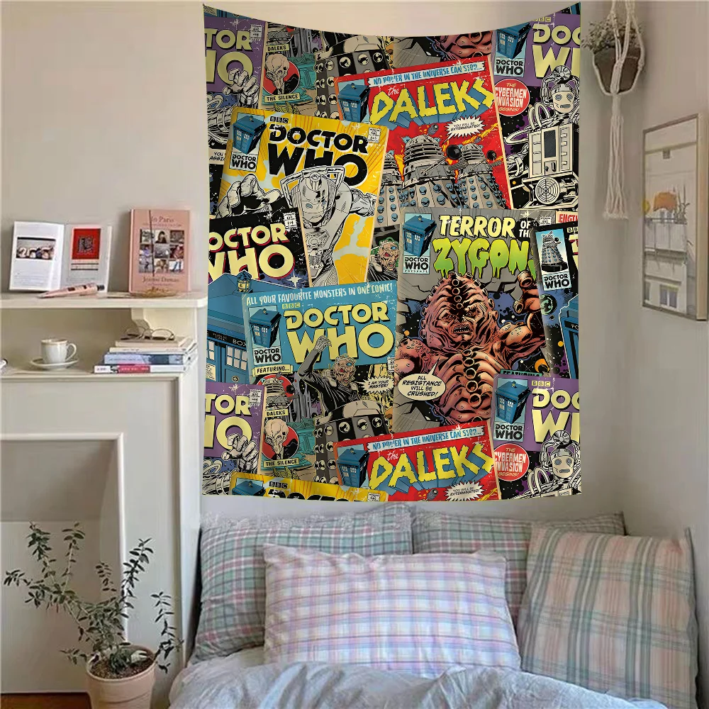 Movie D-Doctor W-Whos Cartoon Tapestry Bohemian Wall Tapestries Mandala Wall Hanging Sheets