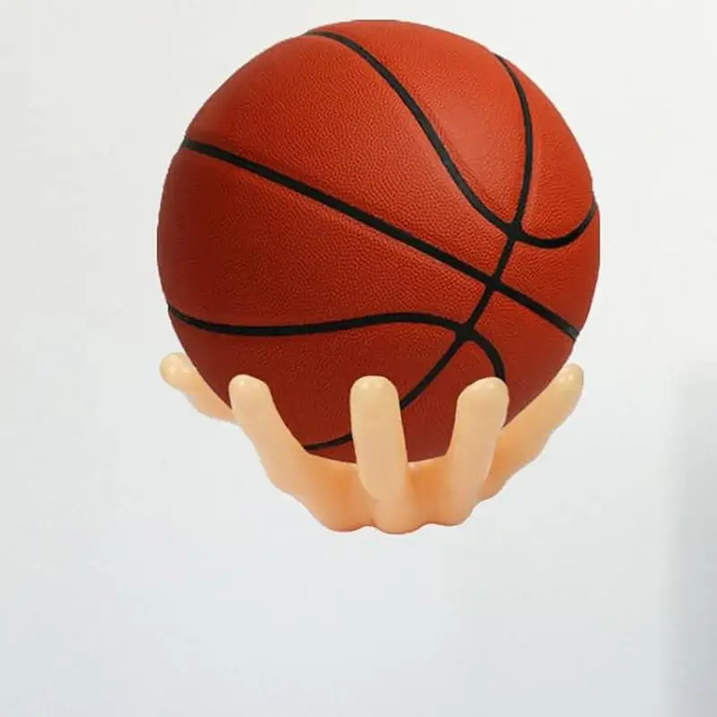 Basketball Wall Mount 2X espositore da basket a forma di mano Soccer Wall Decor per calcio basket pallavolo Sports Room