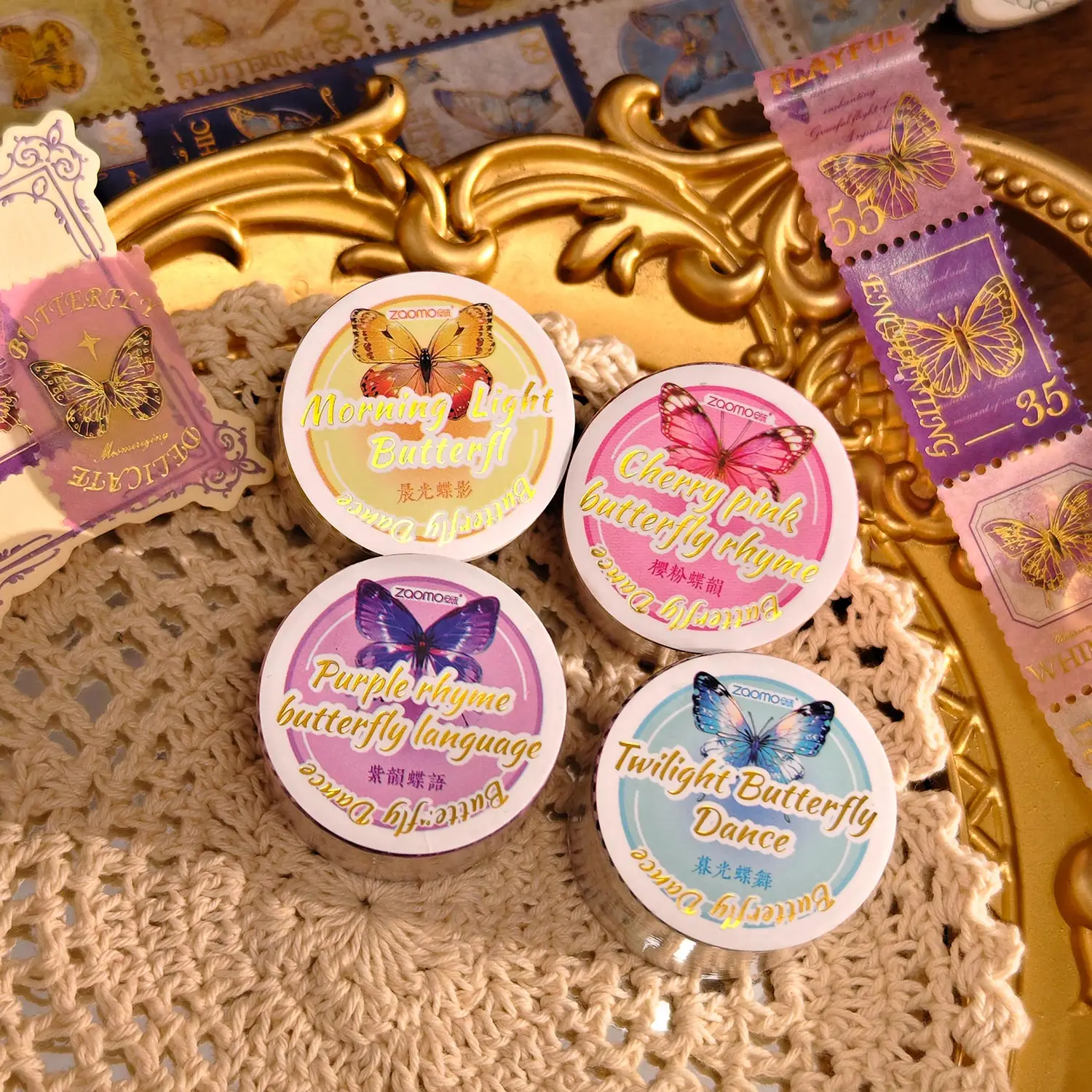 Лента Васи, горячее тиснение, наклейка-штамп, серия «Бабочка Шепот», ретро-довідник, сделай сам, декоративная уплотнительная наклейка специальной формы