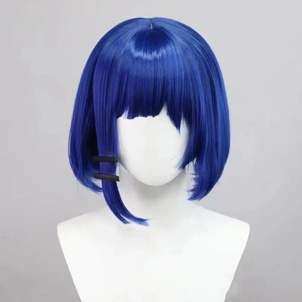 

Lonely Rock Cosplay Wigs Yamada Ryo Anime Wig Comfortable Blue Fake Hair Simulation Wig Headset