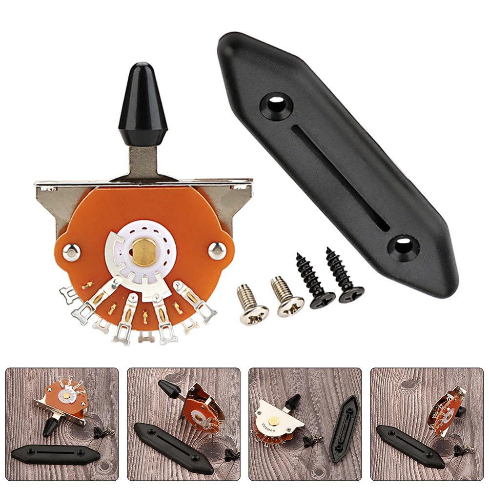 

1Set Versatile 5-Way Alloy Electric Guitar Pickup Lever Switch Replacement Plate Easy Installation Stable Noisefree Toggle
