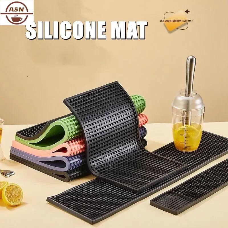 Water Proof Anti-skid Silicone Mat  Rubber Beer Bar Service Spill Mat Coffee Barista Pad Glass Coaster Place Placemat