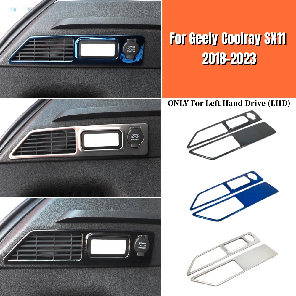 

For Geely Coolray SX11 2018-2023 Stainless steel Intrrior Car Rear Trunk Lights Frame air vent Trim Cover Sticker Decoration