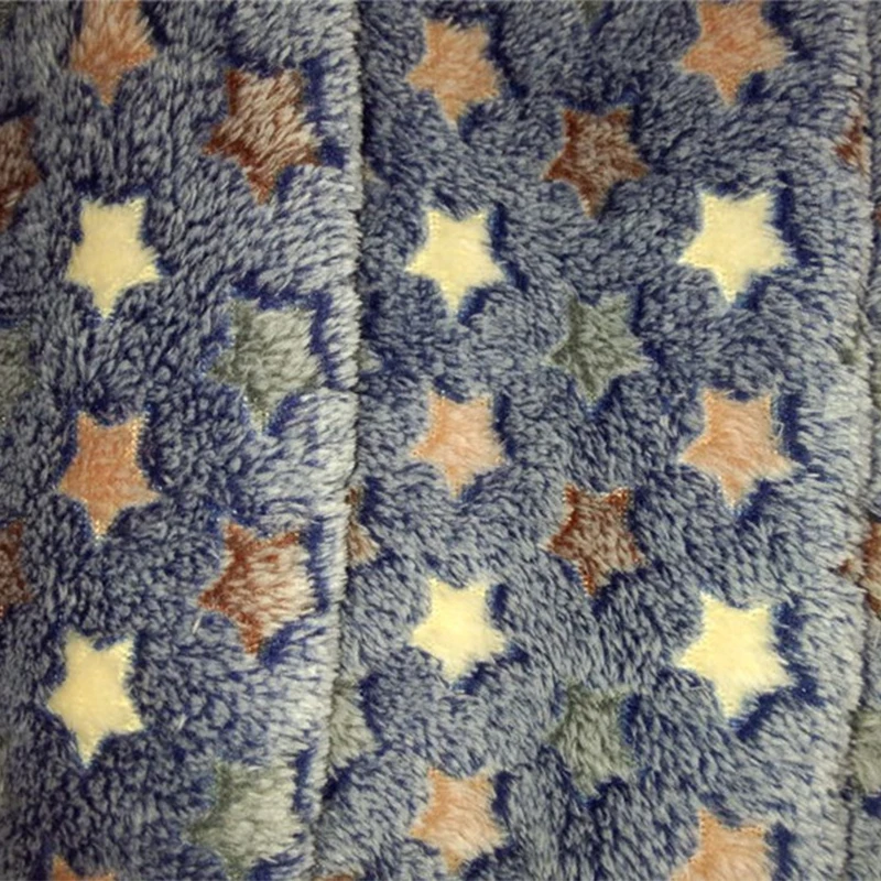 

100*160cm Winter Warm Plush Fabric Cute Little Star Pattern Velvet Flannel Fabric For Diy Bedding Pajamas Pet Pad Blanket