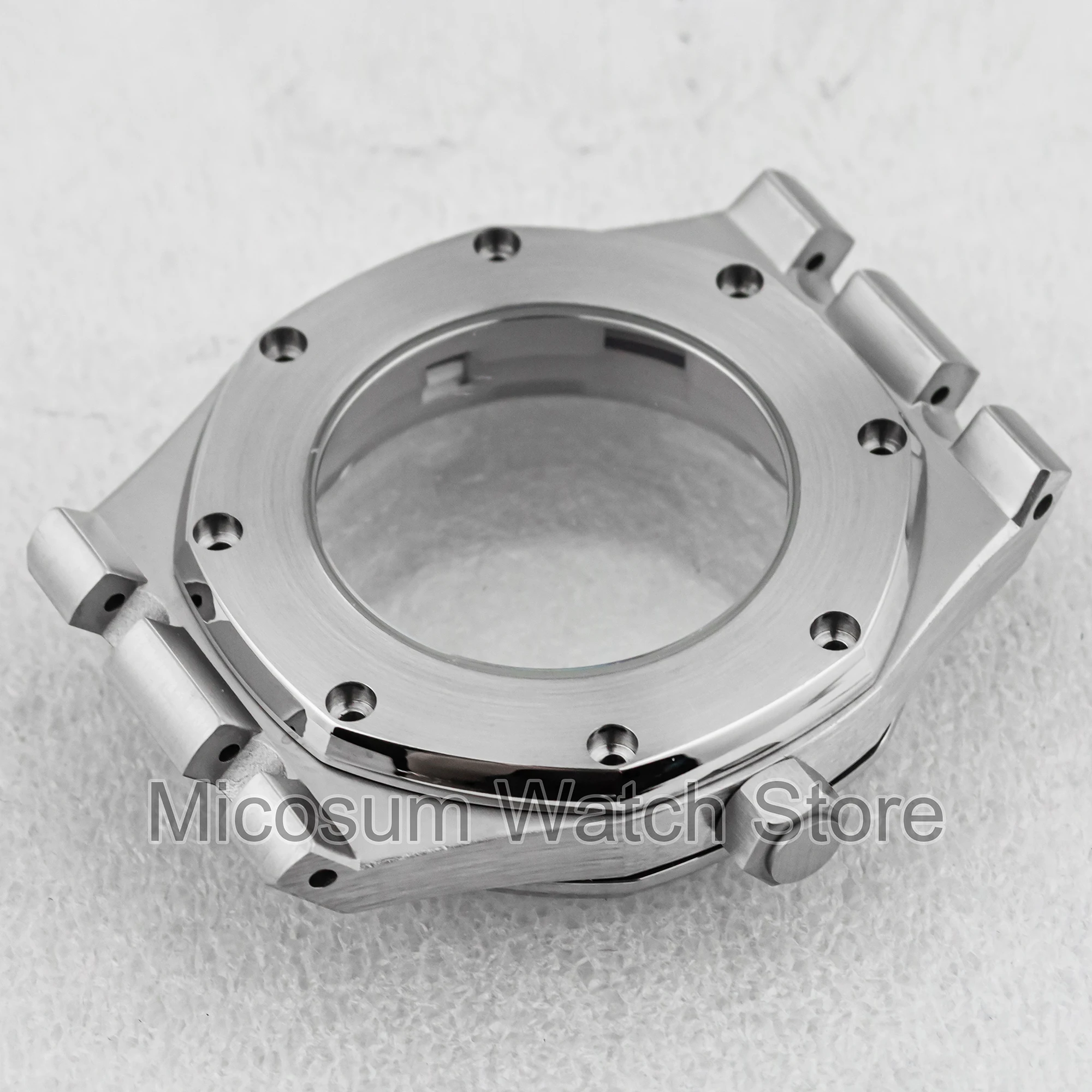 41MM NH35 Case Stainless Steel Bracelet Strap Sapphier Crystal Water Resistant for Octagon Royal NH35 NH36 Movement 31.8mm Dial