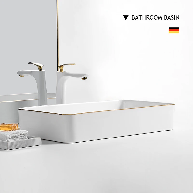 European light luxury Phnom Penh table basin, bathroom ceramic wash basin, household balcony high value face wash basin