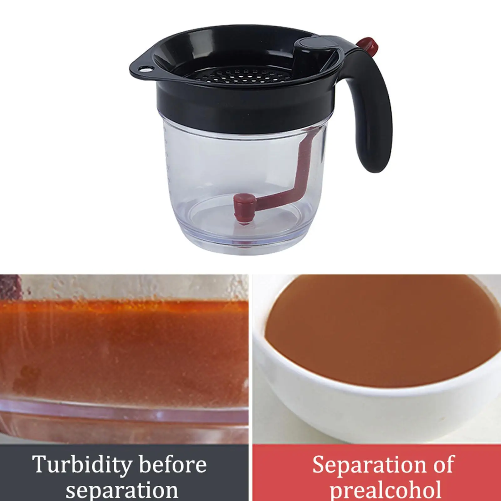 

Fat Separator | Gravy Strainer with Bottom Release | 1L Kitchen Gadgets Liquid Strainer with Filter