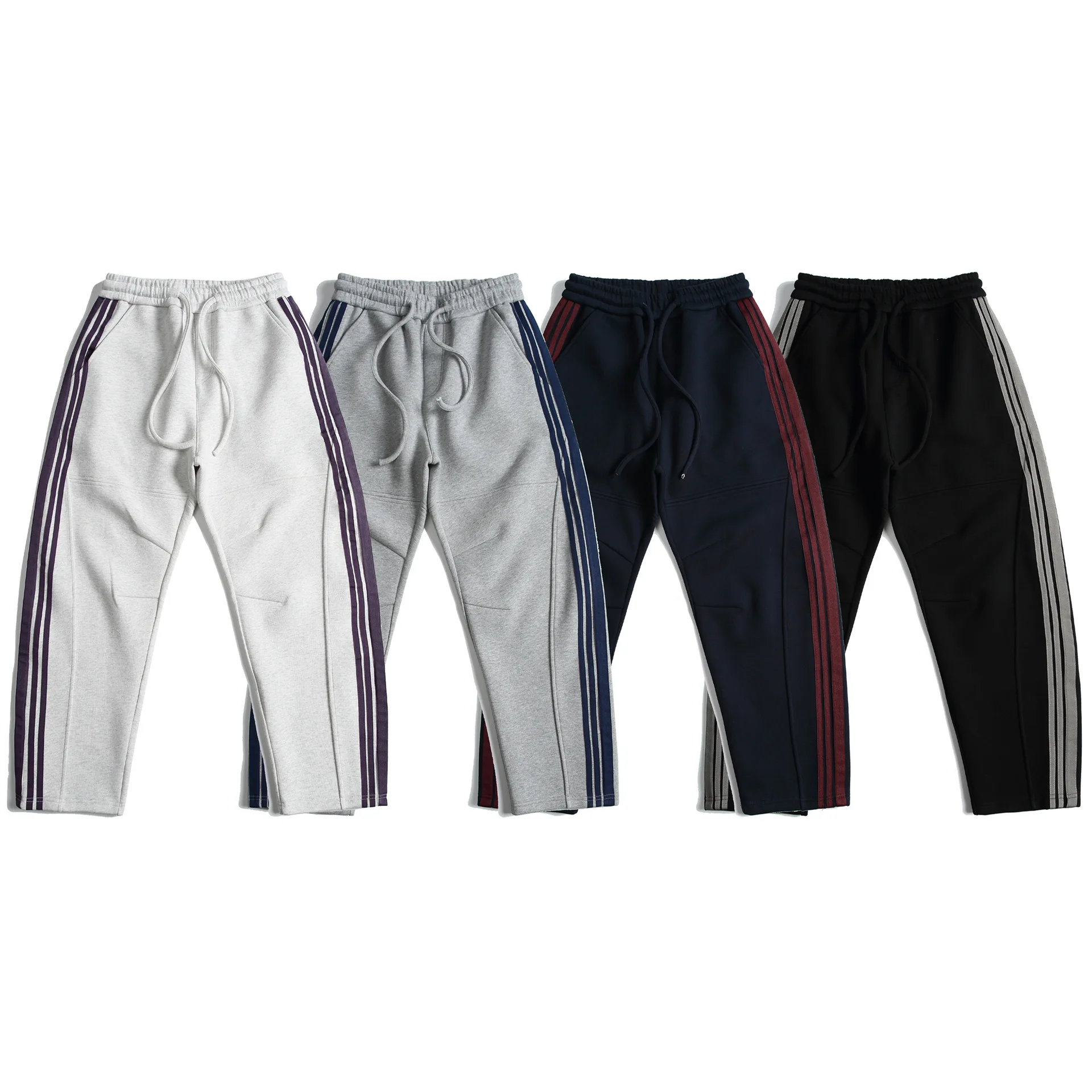 

Ретро-спортивные брюки унисекс из хлопка с полосками, свободного кроя, для повседневной носки