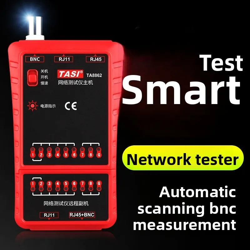 TA8862 Network Cable Tester RJ45 RJ11 BNC LAN‑Cable Telephone‑Wire Detector Line‑Checking Tool