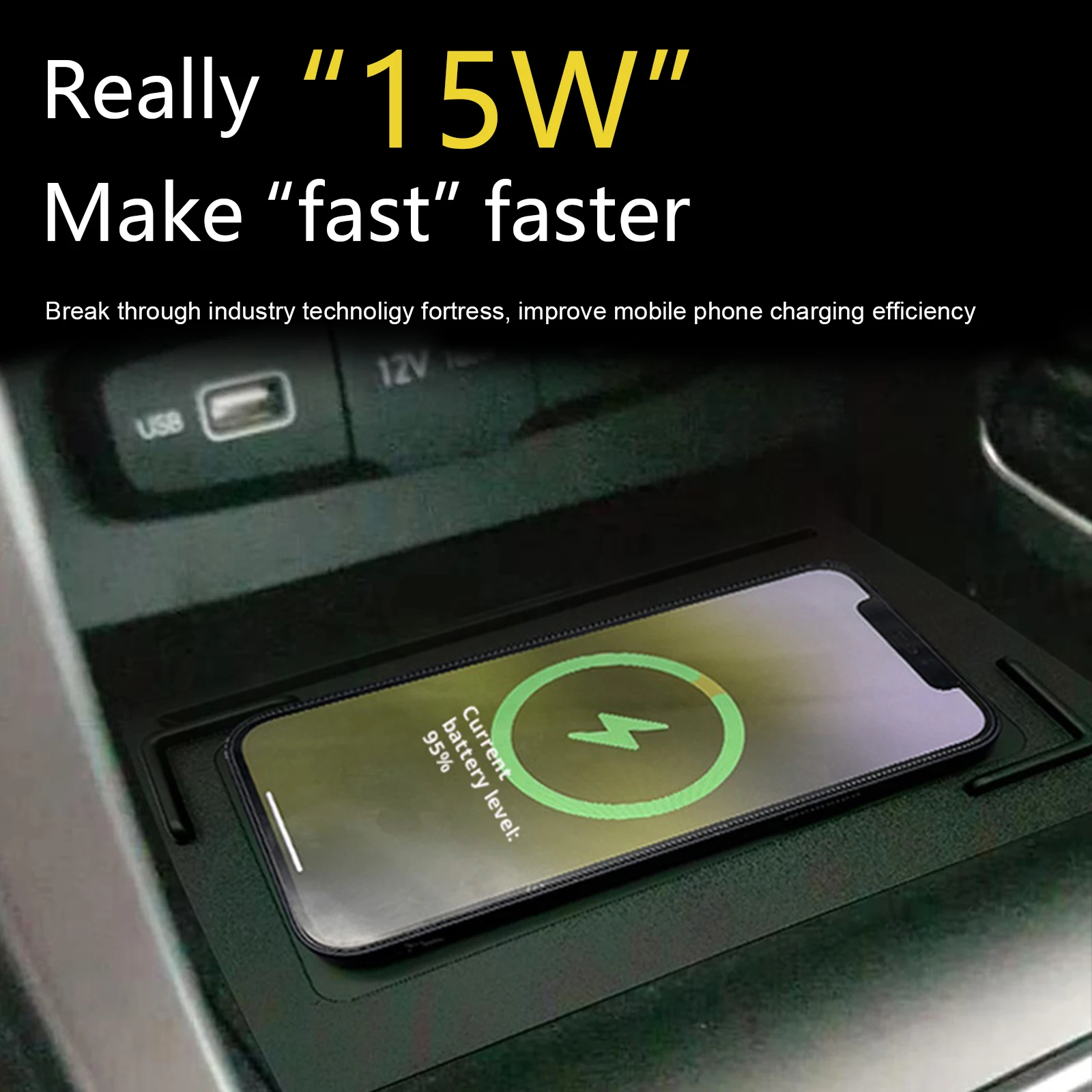 2DIN الأحدث لشركة هيونداي كريتا 2023-2024Car وحدة التحكم المركزية شاحن الهاتف شاحن لاسلكي سريع شحن لوحة شحن حامل #4