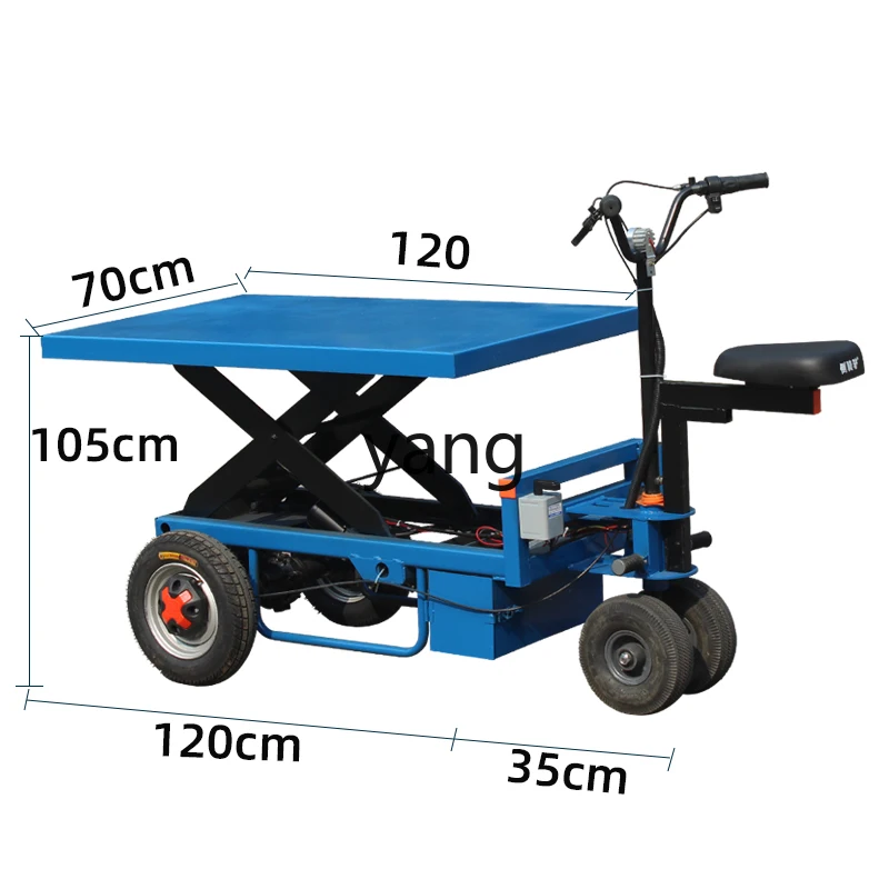 jq Electric Flat Truck Hydraulic Lift Platform Lift Greenhouse Market Handling Trolley