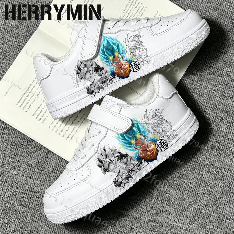 Exclusive Son Goku Pattern Design Boys Outdoor Flat Shoes Popular Soft Sole Arch Support Campus Wear Sports Shoes