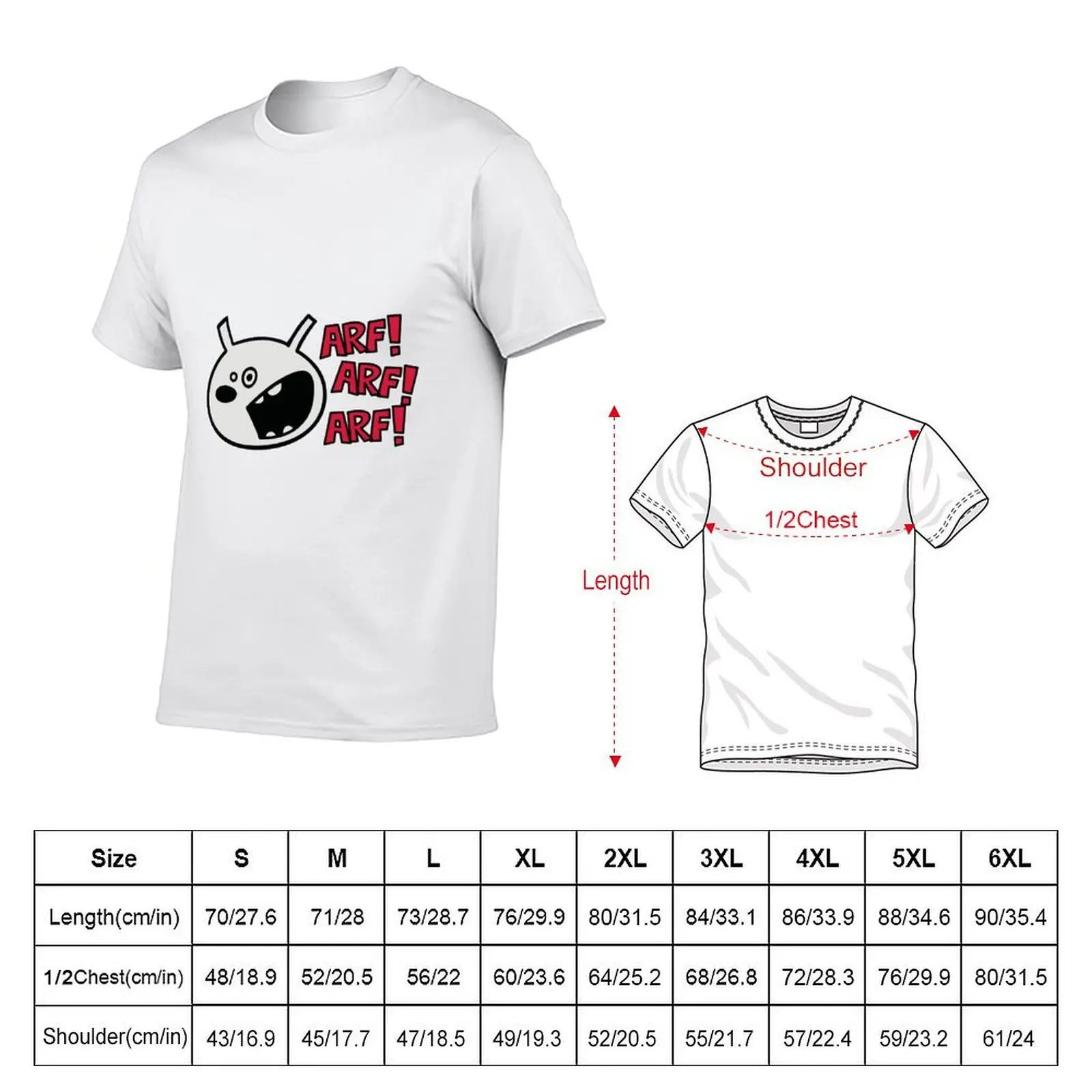 The dog barks: ARF, ARF, ARF! T-Shirt Funny t-shirts graphic shirts Short sleeve tee men