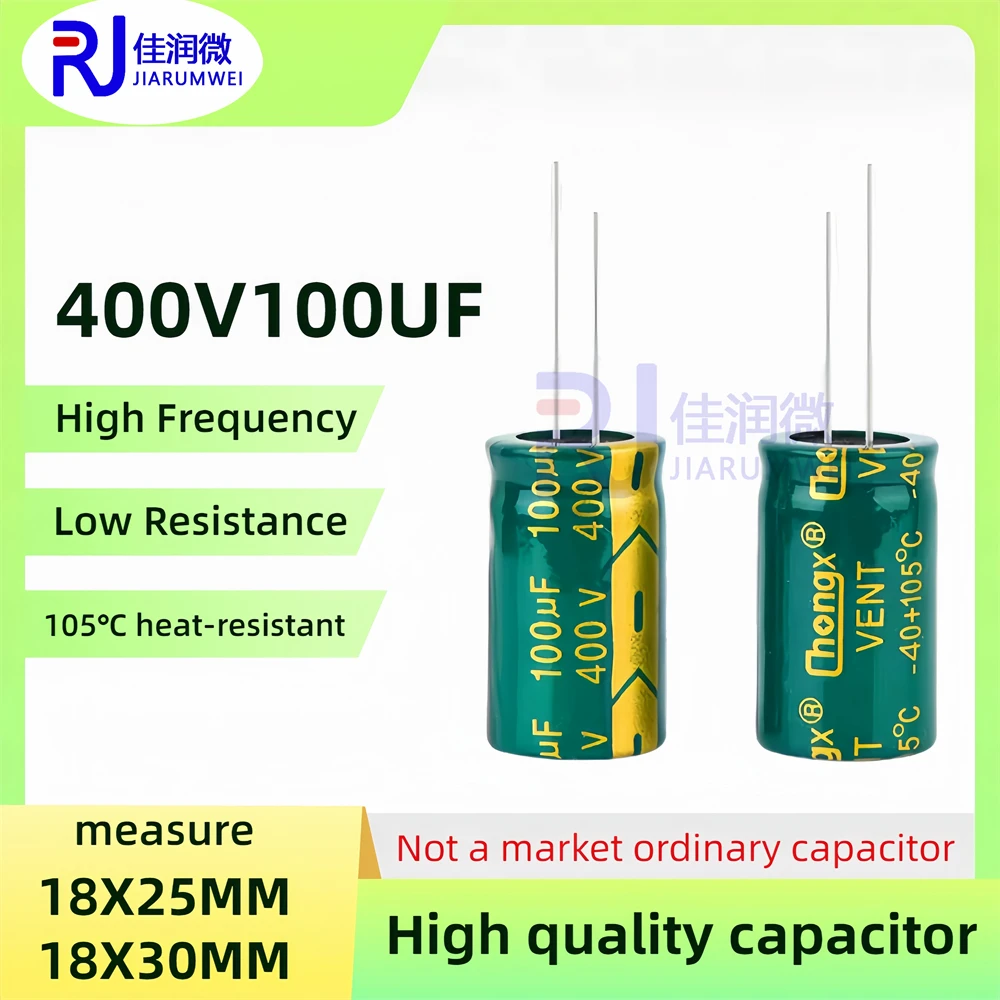 5pcs Original 400v100uf Low ESRImpedance High Frequency 400V 100UF Aluminum Electrolytic Capacitor 400V100UF