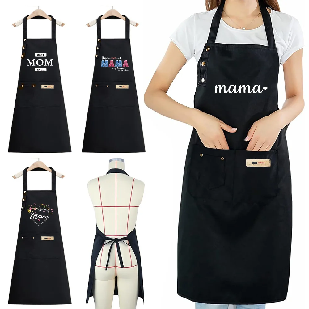 Apron Cooking, Baking, and DIY Projects,Duty, Stain-Resistant,Waterproof Adjustable Straps Serise Multiple Mom Pockets