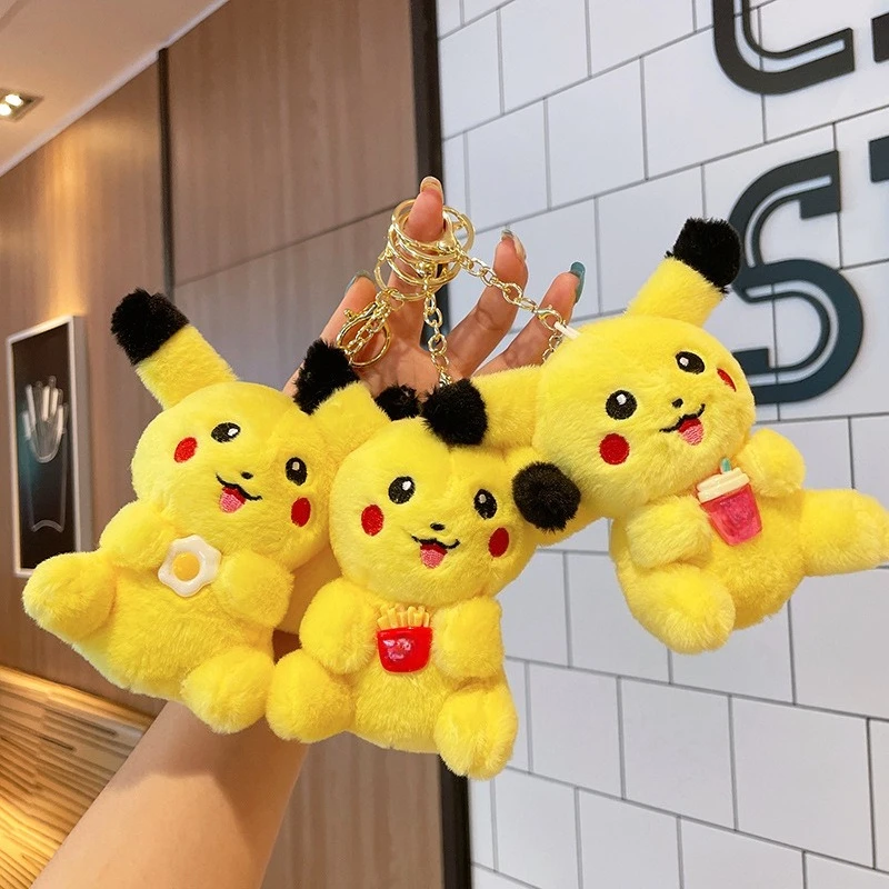

Pokemon Anime Pikachu Plush Toys Soft Stuffed Keychain Plushies Dolls Backpack Pendant Keyring Decoration Boy Girl Birthday Gift