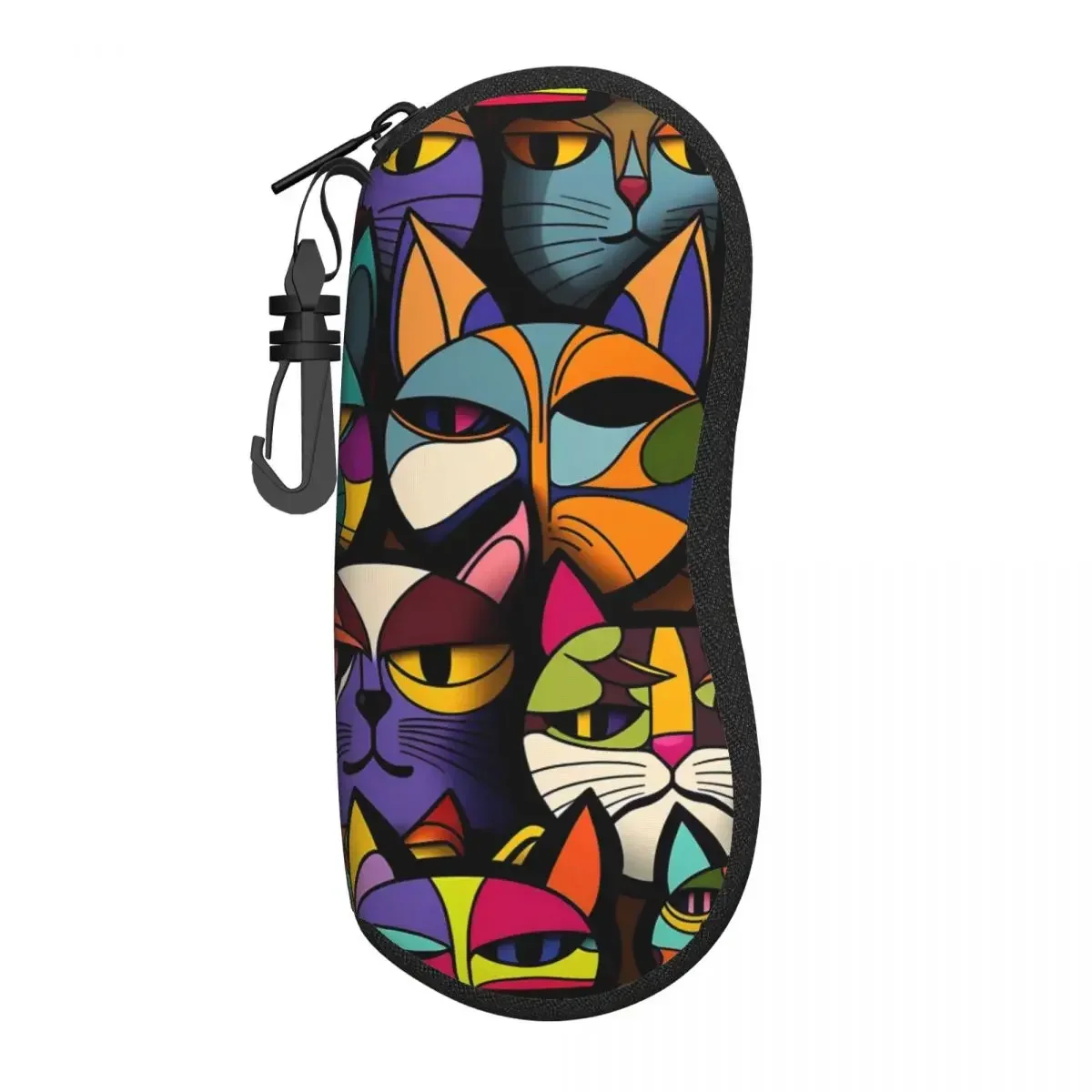 

Красочный чехол для очков с жирным котом, солнцезащитные очки с абстрактными животными, классический органайзер для очков, мужские и женские очки s