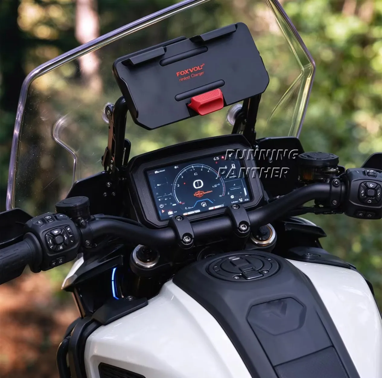 Three-Claw Anti-Shake Waterproof Phone Holder 15W Wireless+USB Charging Mount For Harley Pan America 1250 1250S