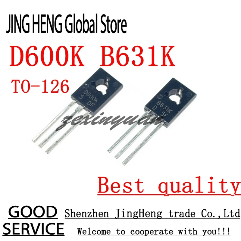 5PCS 2SB631K 5PCS 2SD600K B631K D600K TO-126 Audio power amplifier triode