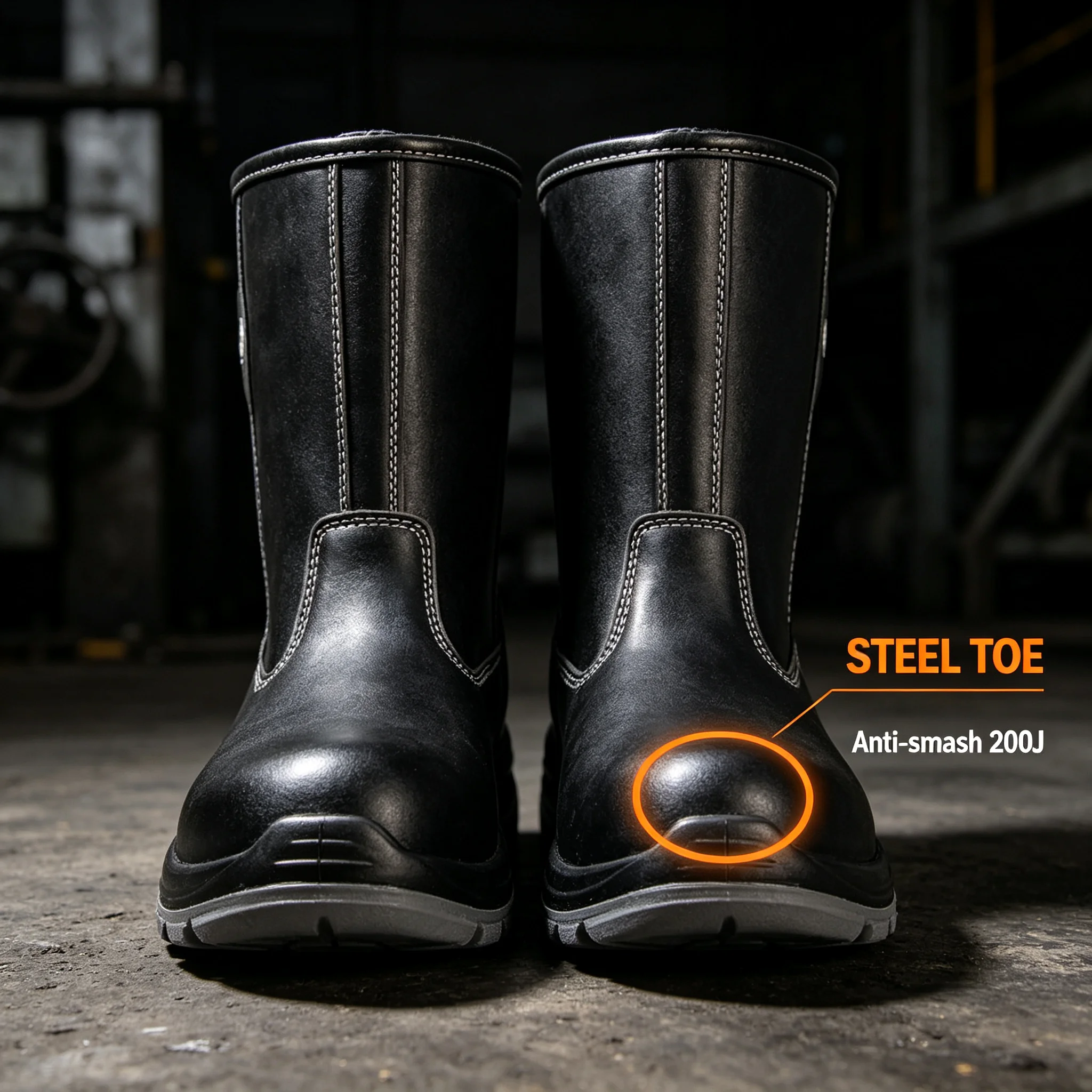 High Top Waterproof Safety Boots Men Anti Smash Anti Puncture Wear Resistant Oil Field Construction Work Protective Footwear
