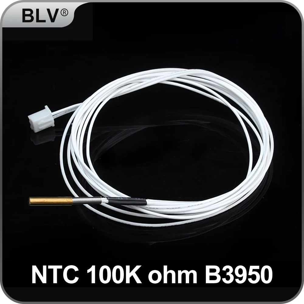 

BLV®NTC 100K ohm B3950 Thermistor Cartridge Sensor High Temperature 280℃ for v6 PT100 V6 Heater Block 3D Printer