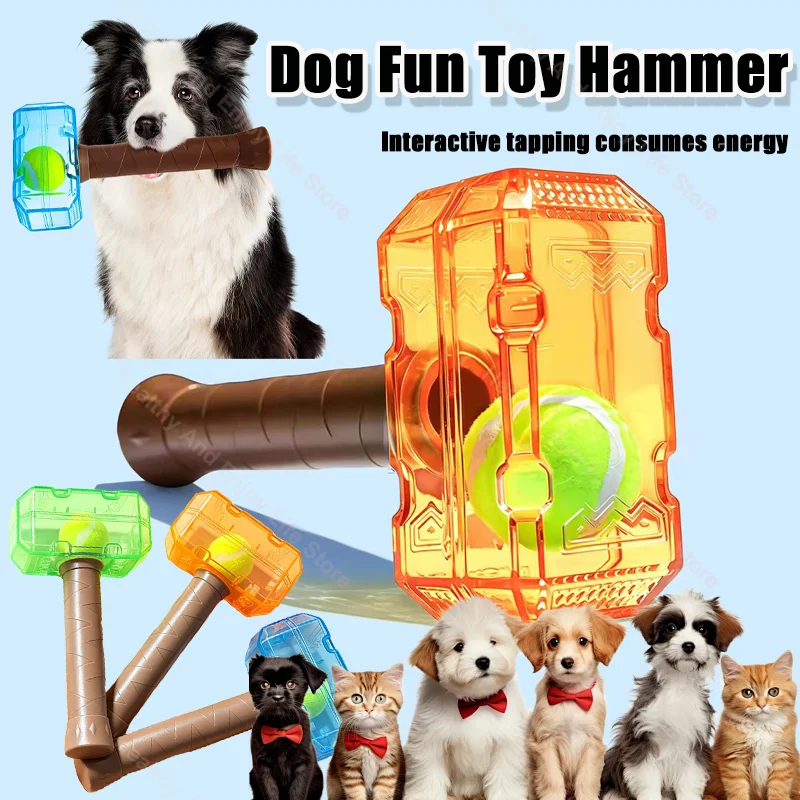 New Pet Squeaky Hammer-Dog Toy Ball In Bottle Interactive Dog Chewing Fun Design Promotes Active Dog Gift Pet Toys Supplies 2026