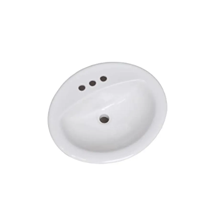 

573428 Oval Drop-In Sink 20x17 Single Basin in White