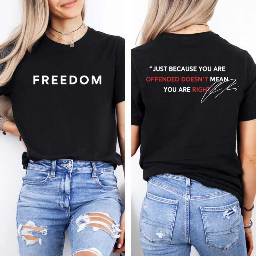 Giustizia per Charlie Kirk Freedom Camicia Charlie Citazioni T-shirt Patriottica USA Top Uomo Donna Stampa duplex Modern Streetwear