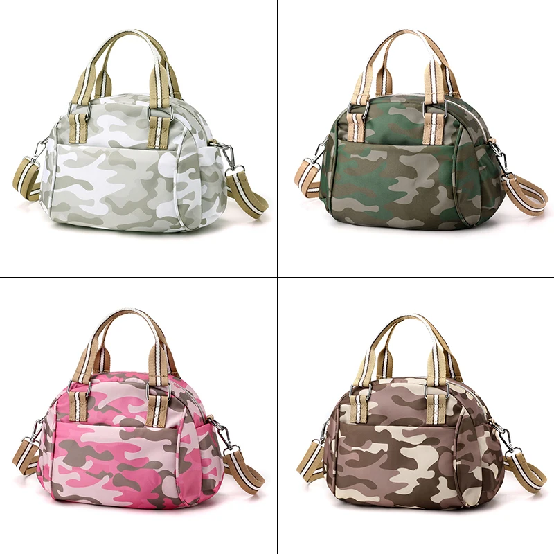 Women Handbag Camouflage Crossbody Bag Oxford Cloth Messenger Vintage Tote Shoulder Versatile Fashion Female Shell Bag Wallet