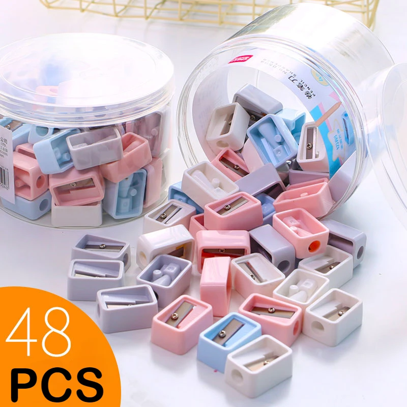 

48pcs Candy Color Mini Sharpener School Supplies Pencil Sharpener Child Pencil Sharpener School Stationery Wholesale Cheap Items