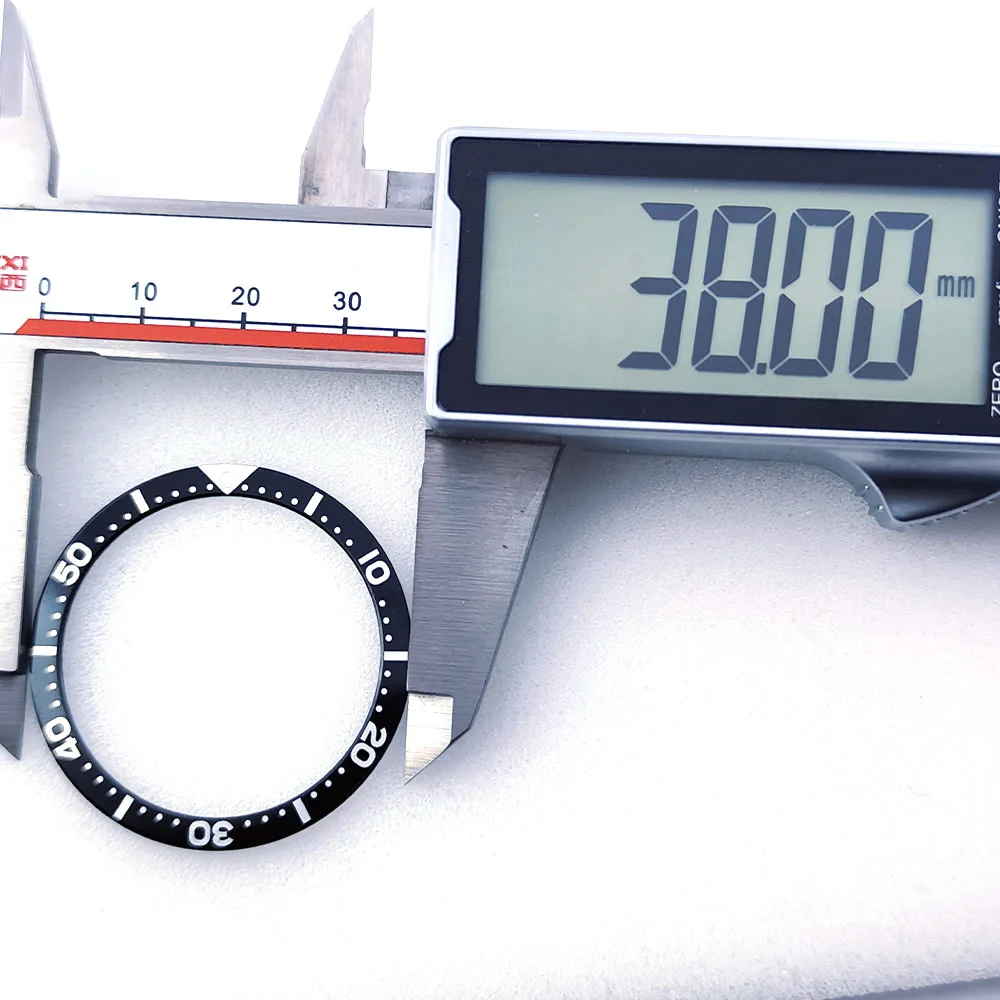 38 مللي متر * 31.5 مللي متر الألومنيوم موضة ساعة مسطحة الحافة إدراج يناسب SKX007 SKX009 SRPD ساعة حافظة NH36 NH35 حركة الرجال ساعة جزء