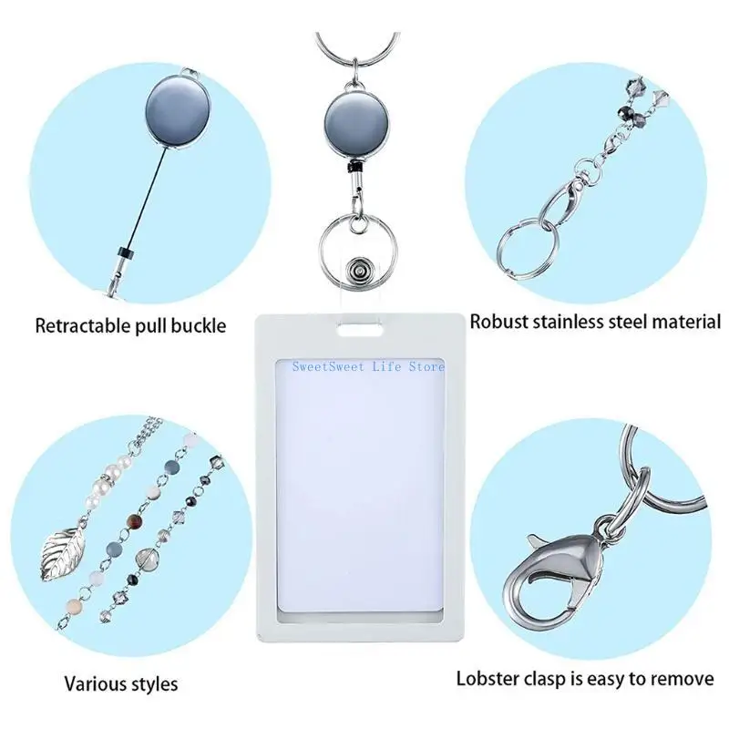 

D5QB New Office Supplies Name Tag Badge Holder Lanyard Holder Hanging Rope