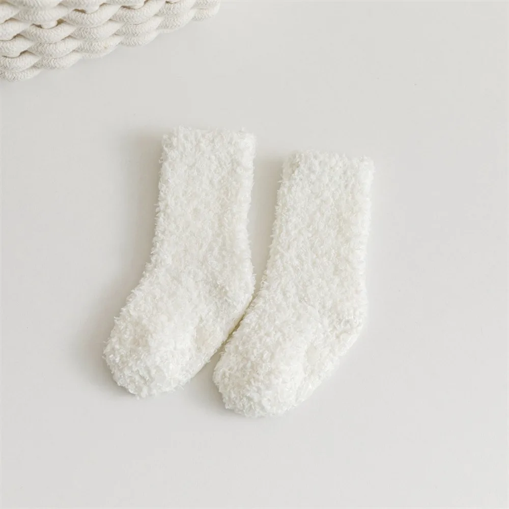 

Comfortable Breathable Baby Socks Non-slip Baby Boys Girls Fluffy Socks Kids Toddler Lovely Coral Fleece