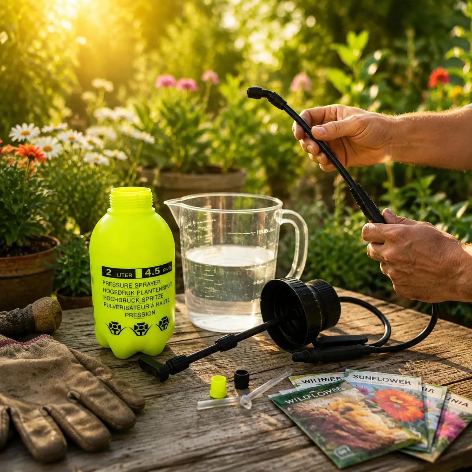 

Manual Pressure Sprayer Bottle Rounded Shoulder Watering Sprayer Bottle Pressure Spray Nozzle Molded Feet Garden Supply Portable