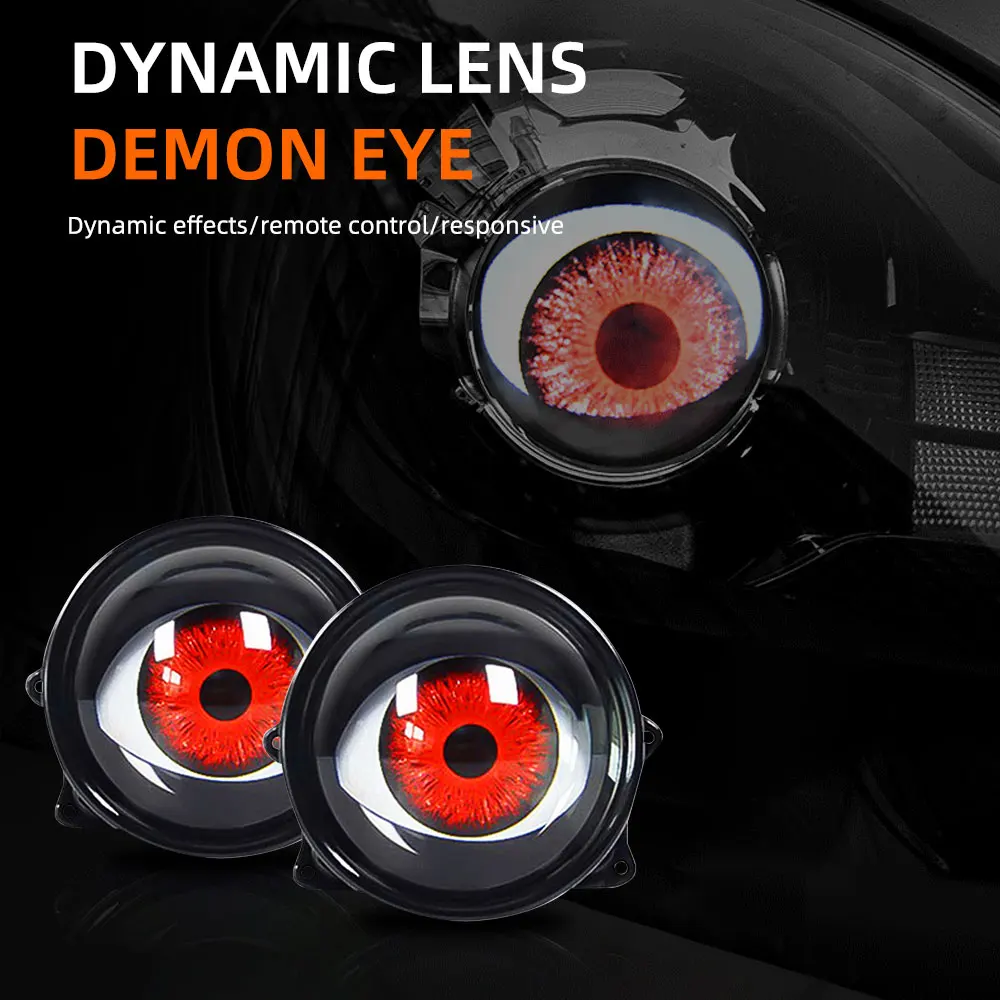 

1/2pcs Car LED Dynamic Demon Eyes Fog lamp Headlight Decorative Light Led Angel Eye Lens Fog Lamp 6 Modes Colorful Eyes Lamp