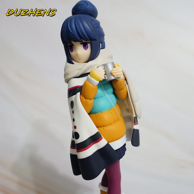 Furyu oryginał: Anime Yuru obóz Shima Rin 17cm pcv figurka figurka Anime zabawki kolekcja figurek Doll prezent