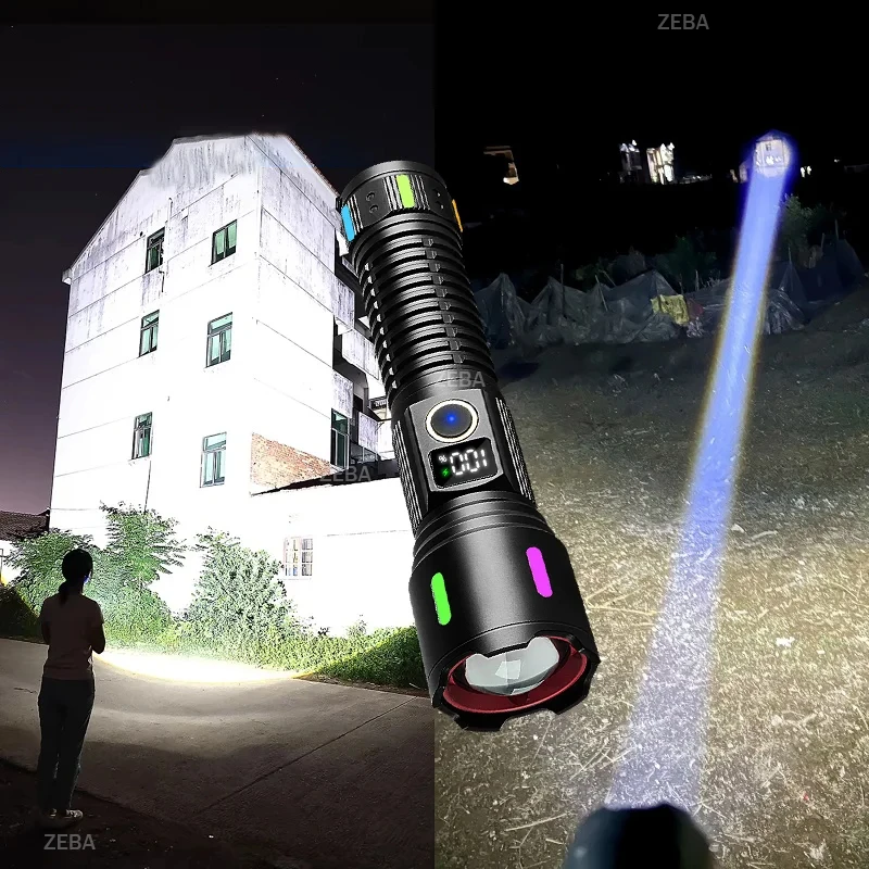 Portable Strong Light LED Flashlight High Power 500W Led Torch Rechargeable 18650 Lamp Long Shot 3km Outdoor Hunting Flash Light