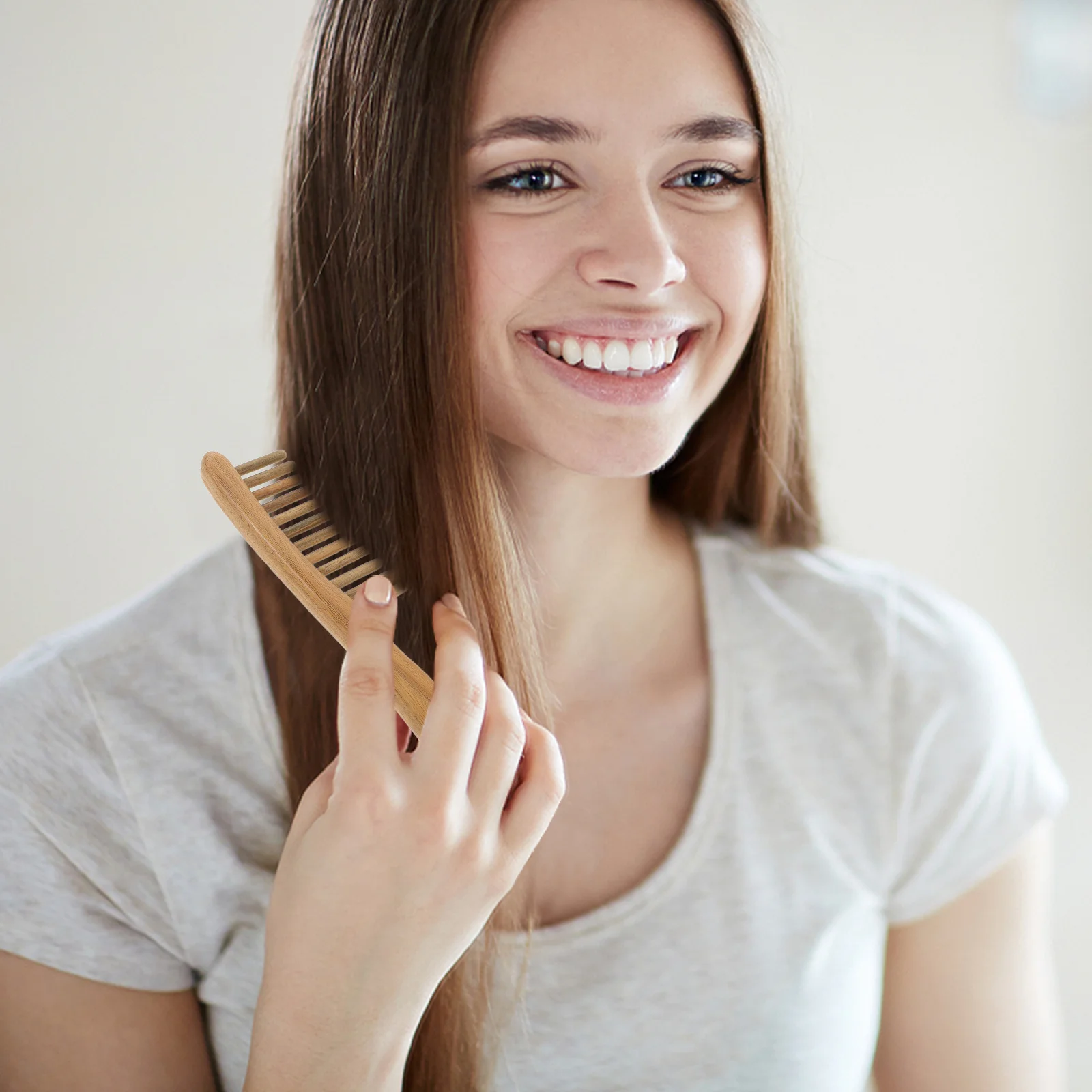 

Sturdy Solid Wood Comb Green Sandalwood Massage Scalp For Women Men Extra Wide Tooth Detangle Tool Thick Handle Comfort Grip For