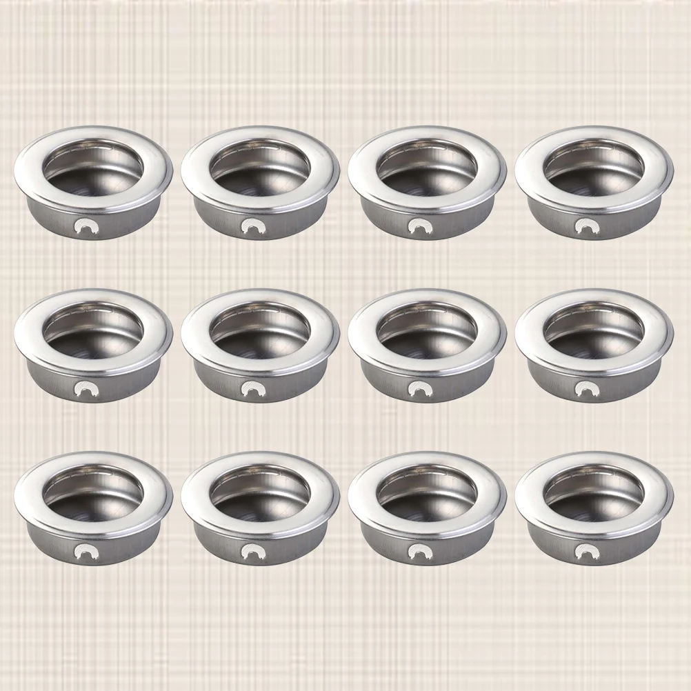 12 قطعة 35 مللي متر راحة فلوش مقبض سحب الفولاذ المقاوم للصدأ خزانة مستديرة درج الباب سحب لخزائن الأبواب المنزلقة جزءا لا يتجزأ من