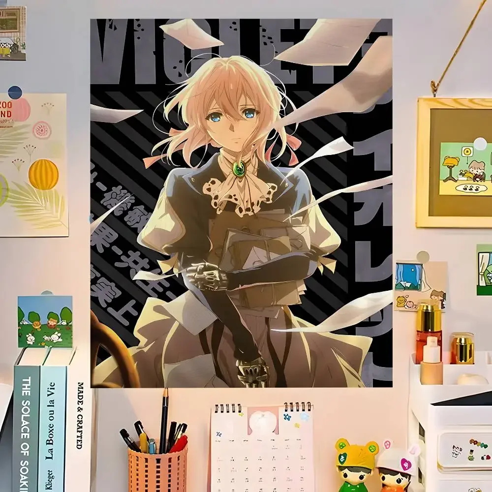 أنيمي البنفسجي Evergarden الكرتون نسيج البوهيمي الجدار المفروشات ماندالا الجدار شنقا ورقة #1