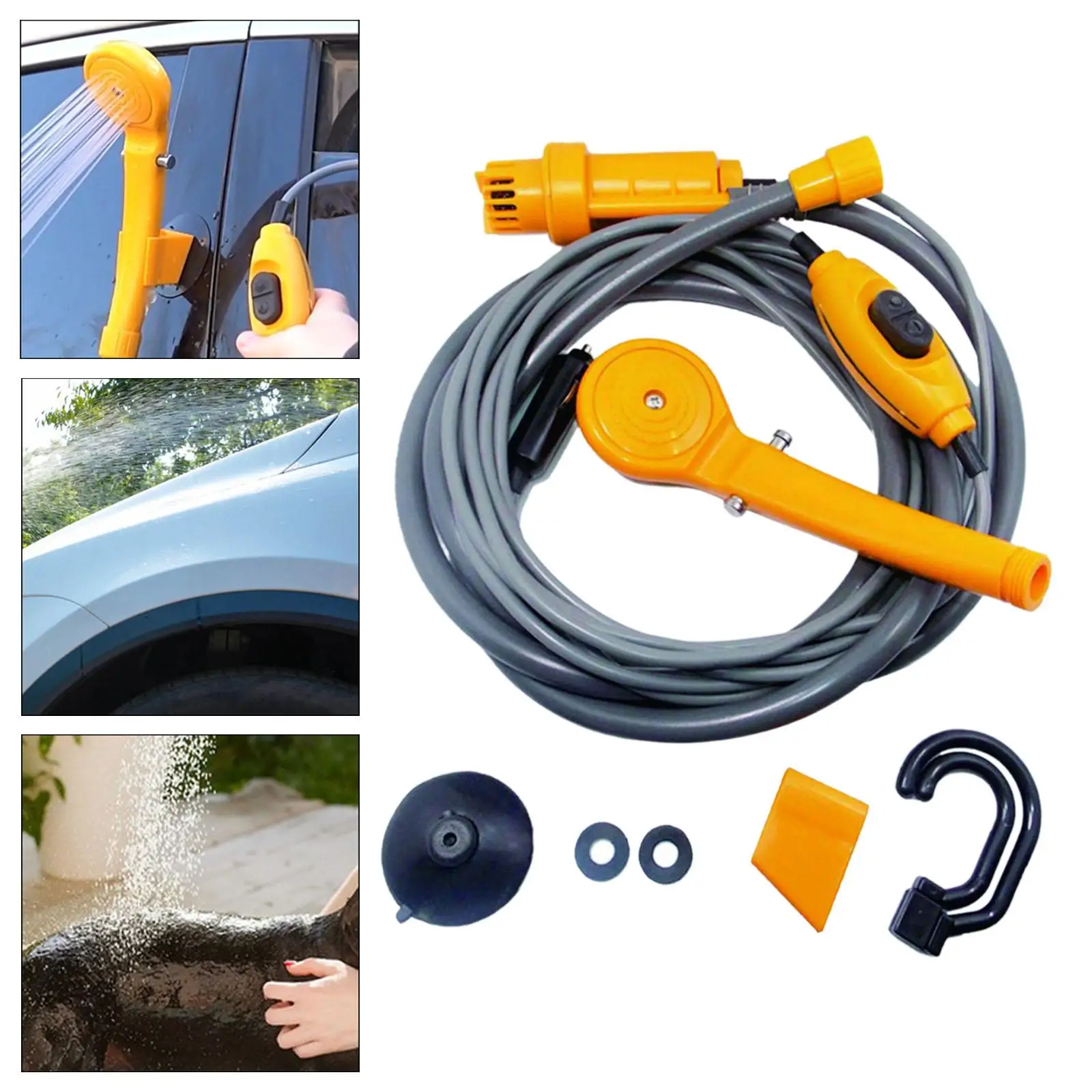 Generic DC12V Car Shower Portable Beach Automotive Accessories Yard Camp Shower Pump for Cleaning Vehicle Tent Fishing Trip